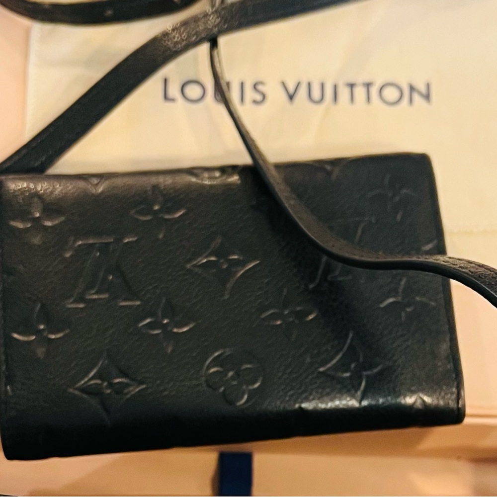 Louis Vuitton Noir Embossed purse and matching wallet